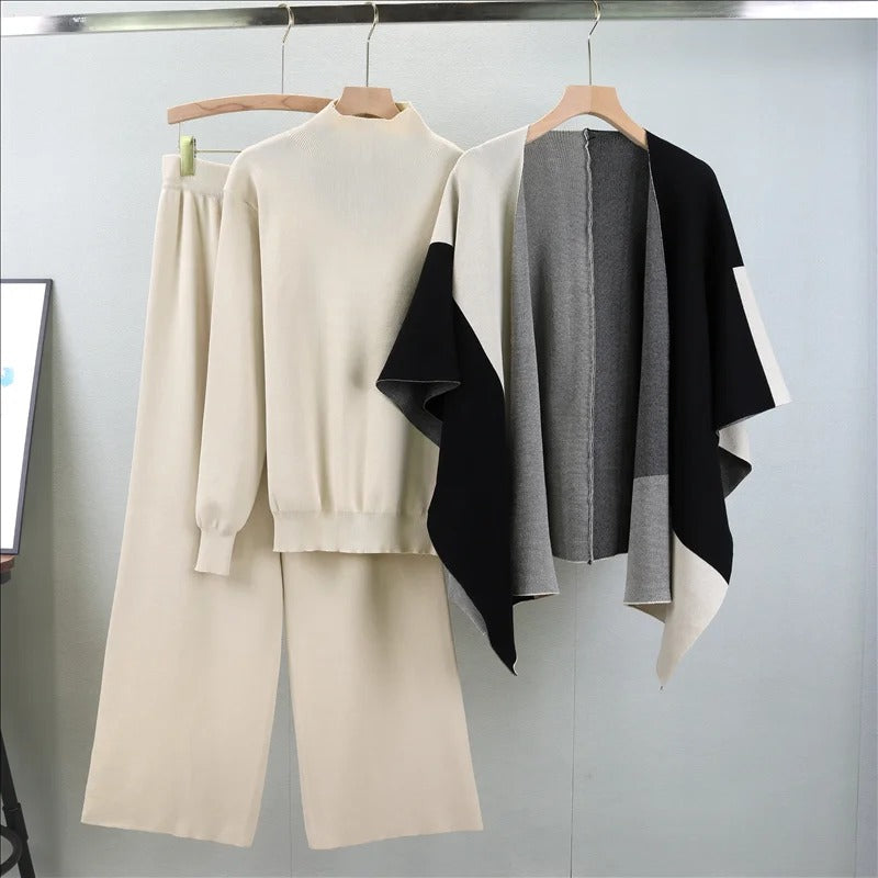 Ava™ - Eleganter dreiteiliger Strick-Overall